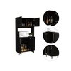 Tuhome 95 Pantry Kit, Four Legs, Double Door Cabinet, Three Shelves, Black ALW5577